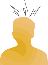 A silhouette of a person with scribbles over their head to signify epilepsy.