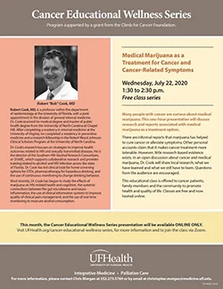 Flyer for Cancer Educational Wellness Series presenting Dr. Cook