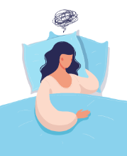 Illustration of a person having trouble sleeping.