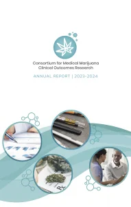 Cover of Consortium for Medical Marijuana Clinical Outcomes Research Annual Report for 2023-2024.