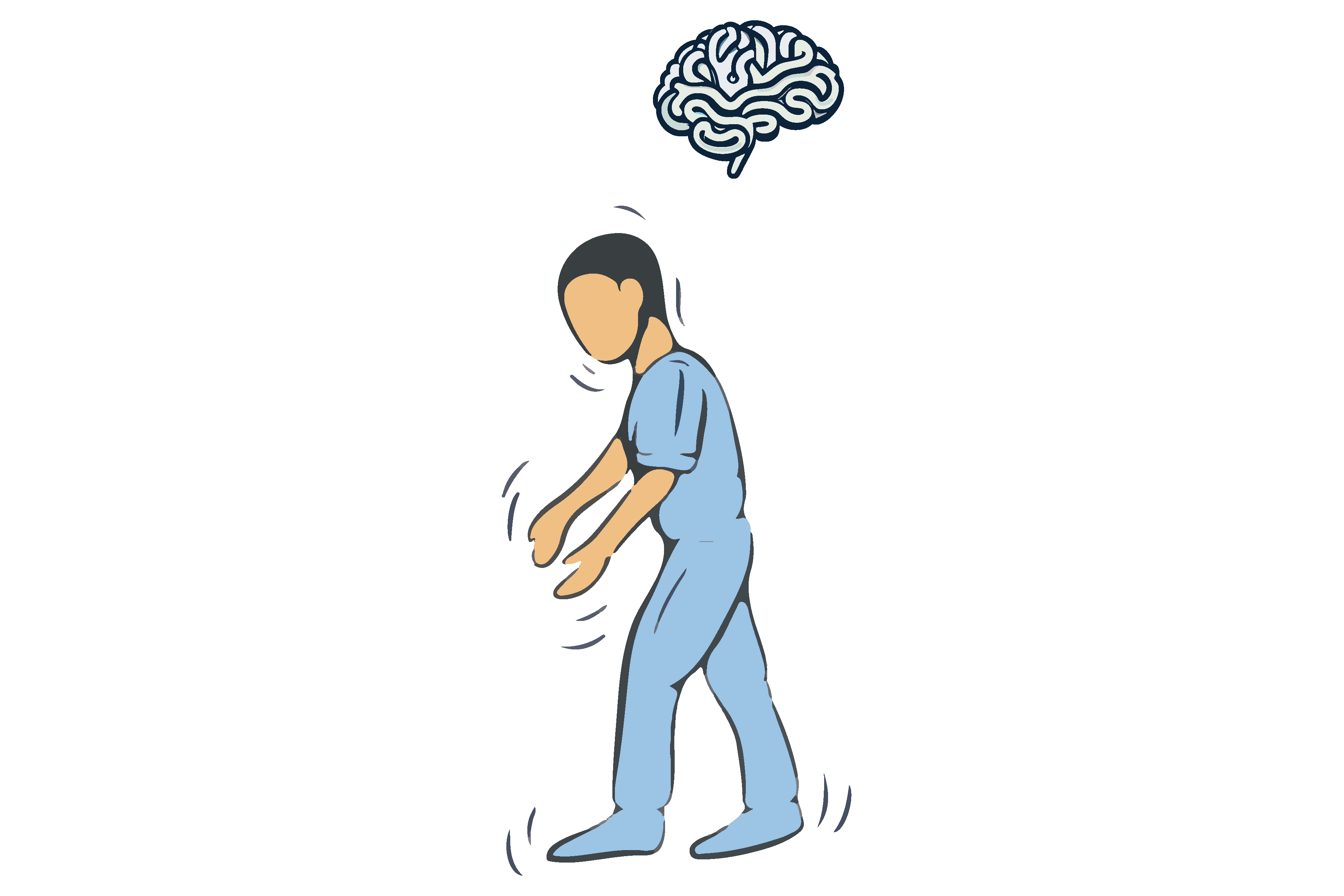A person shakes due to Parkinson's disease.