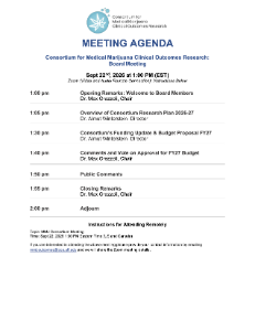 Board meeting agenda for 09/22/26