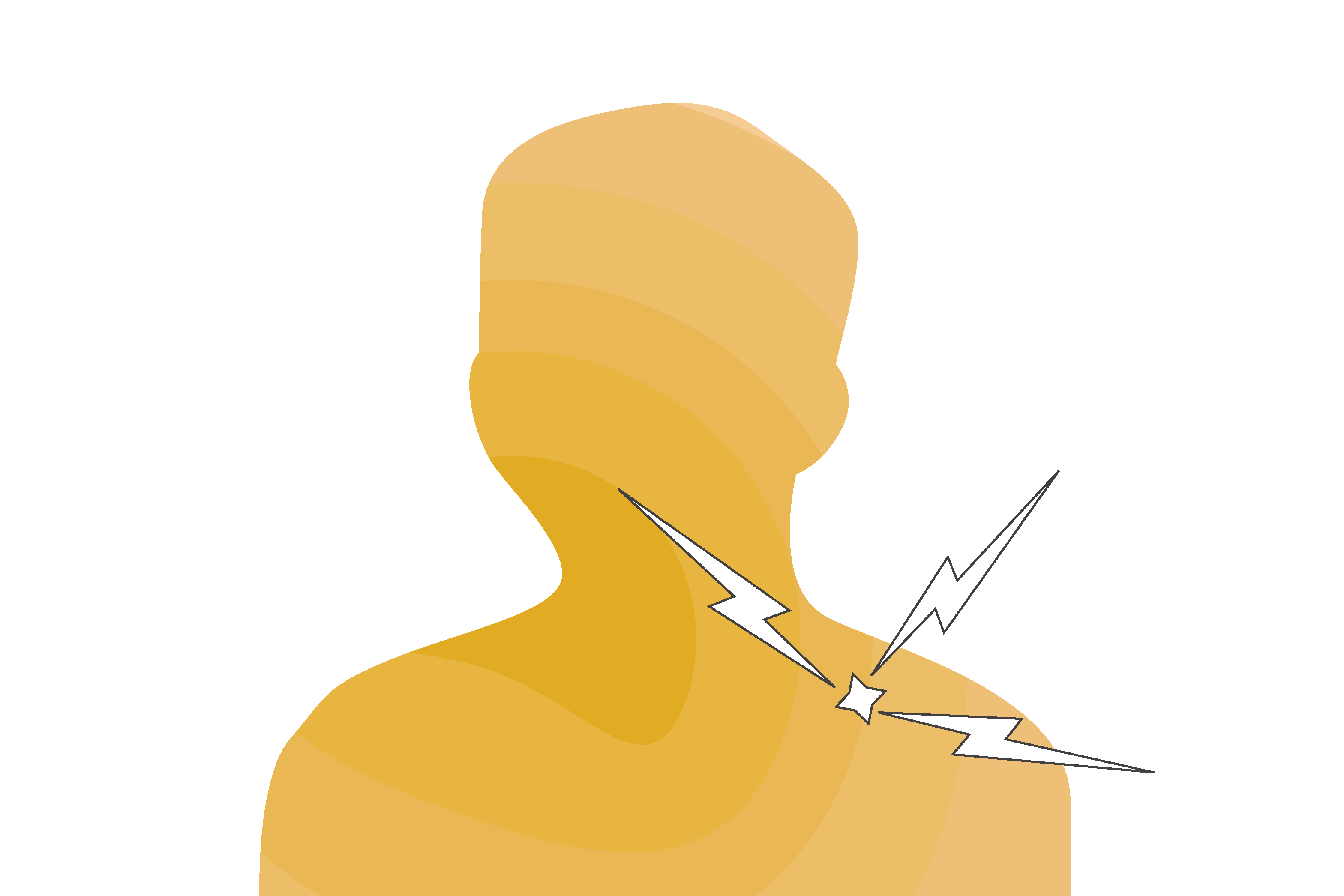 Silhouette of a person with scribbles over their shoulder to signify pain.