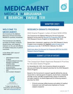 Screenshot of the first page of the Winter 2021 issue of MEDICAMENT